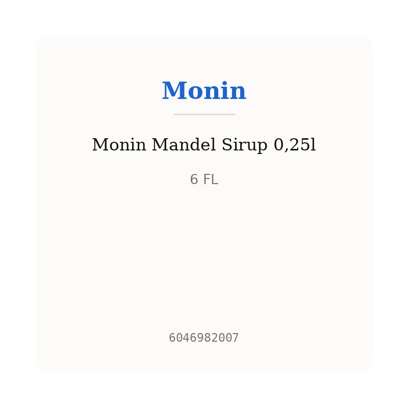 Monin Mandel Sirup 0,25l