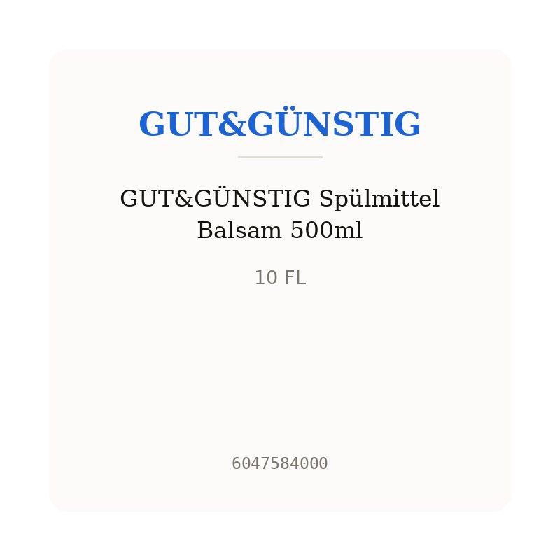 GUT&GÜNSTIG Spülmittel Balsam 500ml