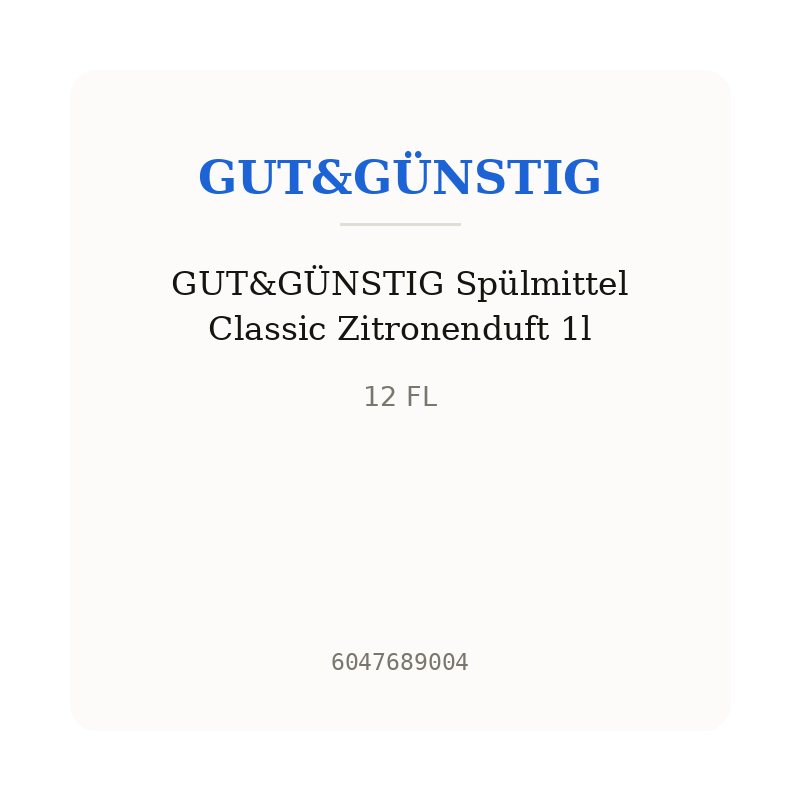 GUT&GÜNSTIG Spülmittel Classic Zitronenduft 1l