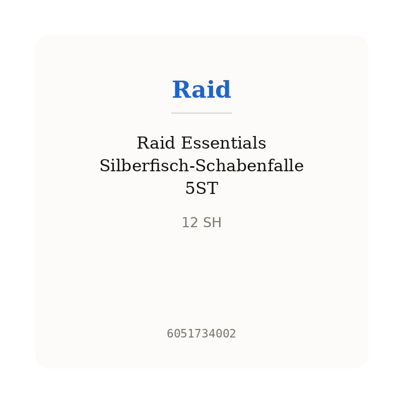 Raid Essentials Silberfisch-Schabenfalle 5ST
