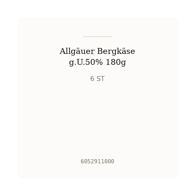 Allgäuer Bergkäse g.U.50% 180g