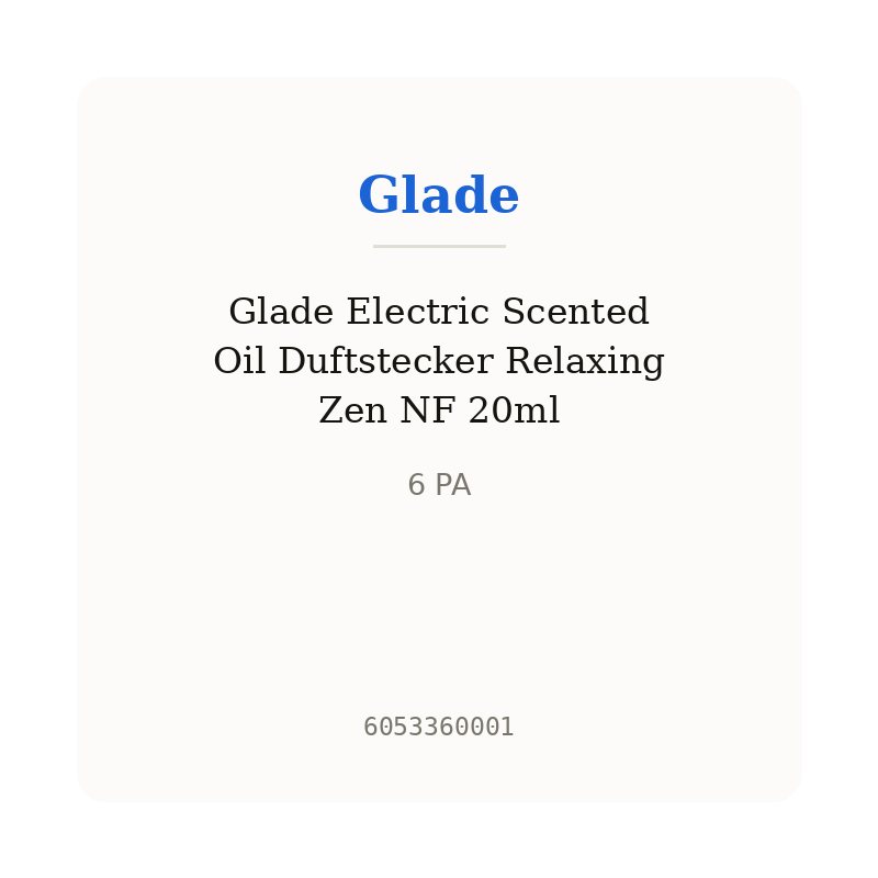 Glade Electric Scented Oil Duftstecker Relaxing Zen NF 20ml