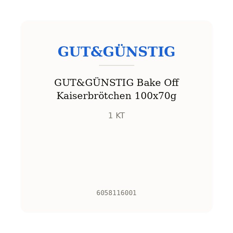 GUT&GÜNSTIG Bake Off Kaiserbrötchen 100x70g