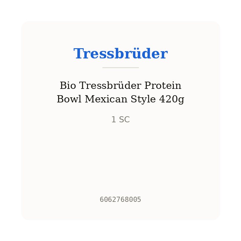 Bio Tressbrüder Protein Bowl Mexican Style 420g