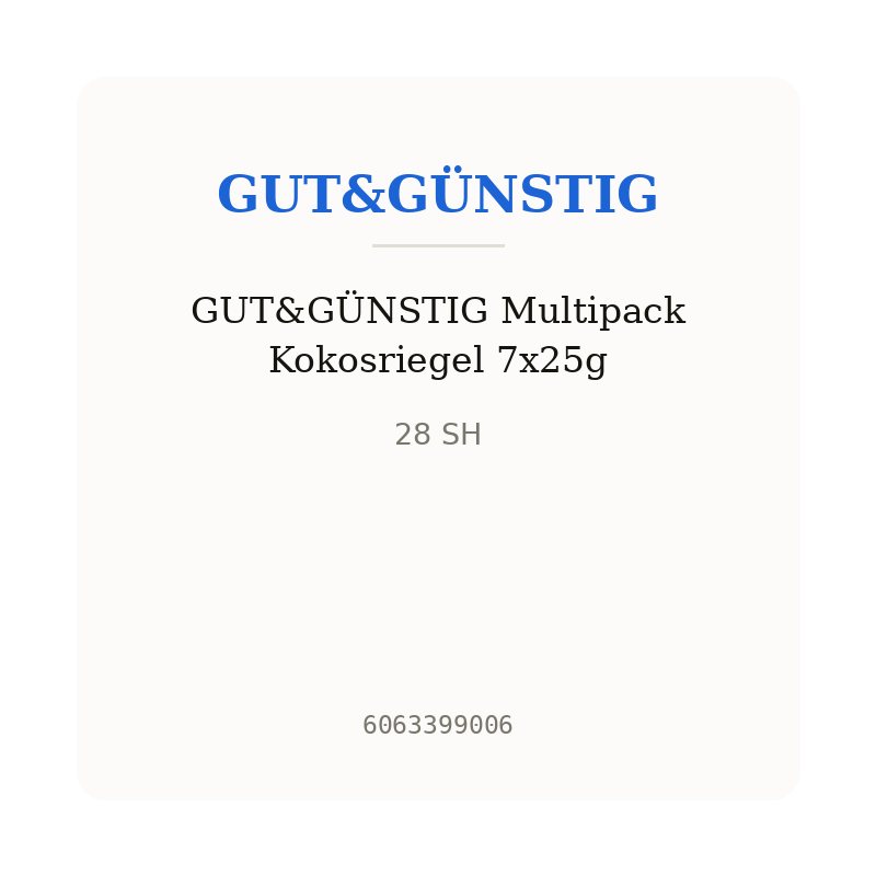 GUT&GÜNSTIG Multipack Kokosriegel 7x25g