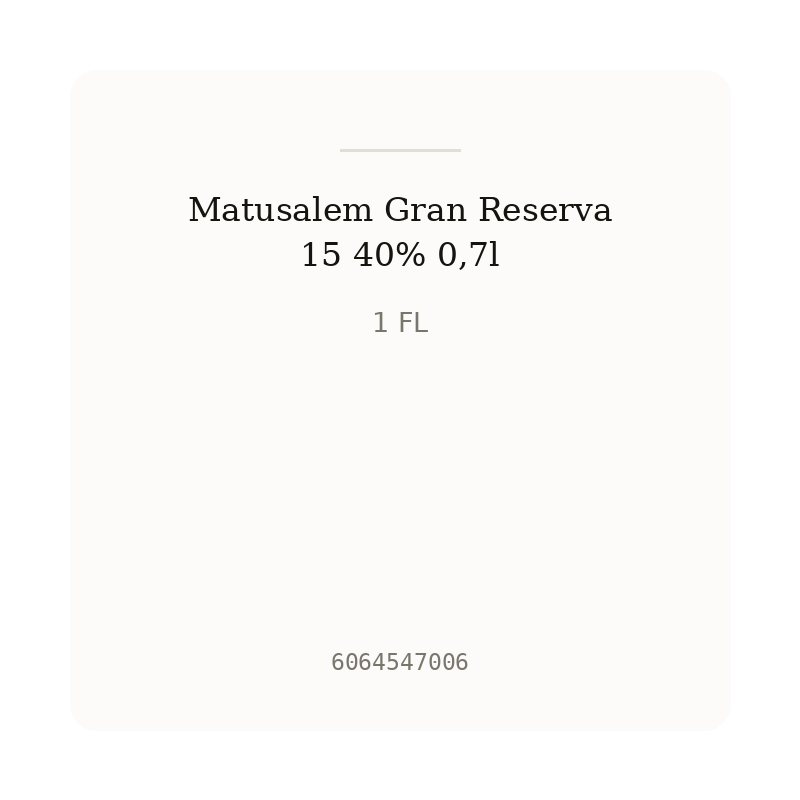 Matusalem Gran Reserva 15 40% 0,7l