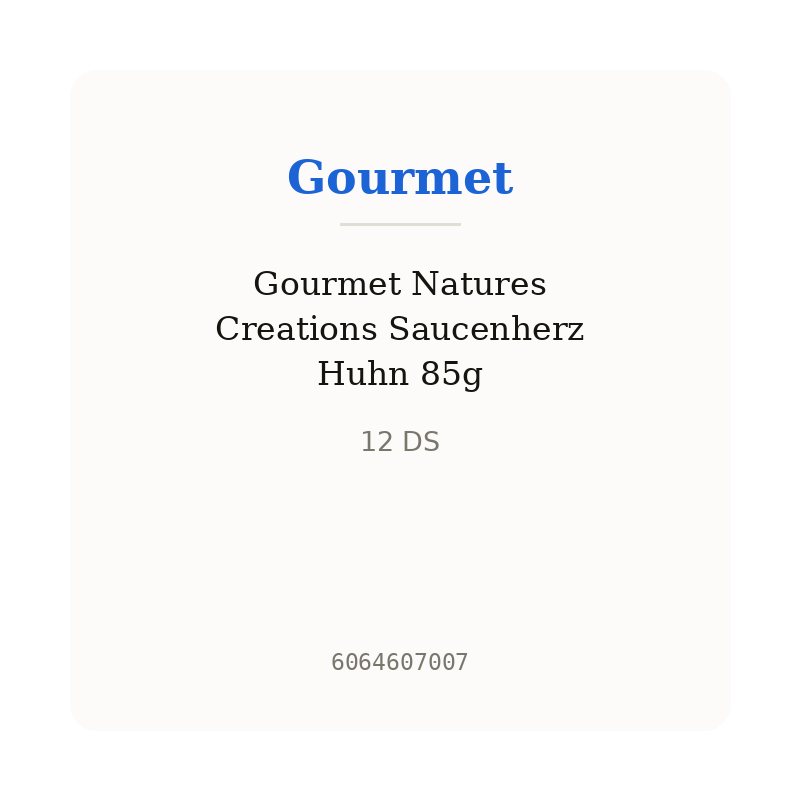 Gourmet Natures Creations Saucenherz Huhn 85g