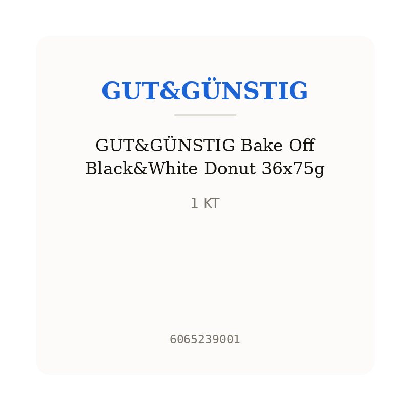 GUT&GÜNSTIG Bake Off Black&White Donut 36x75g