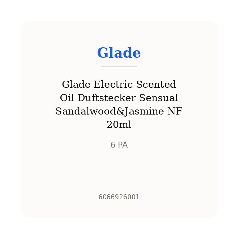 Glade Electric Scented Oil Duftstecker Sensual Sandalwood&Jasmine NF 20ml