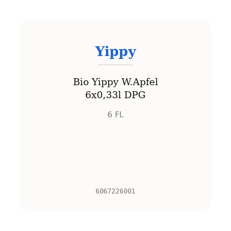 Bio Yippy W.Apfel 6x0,33l DPG