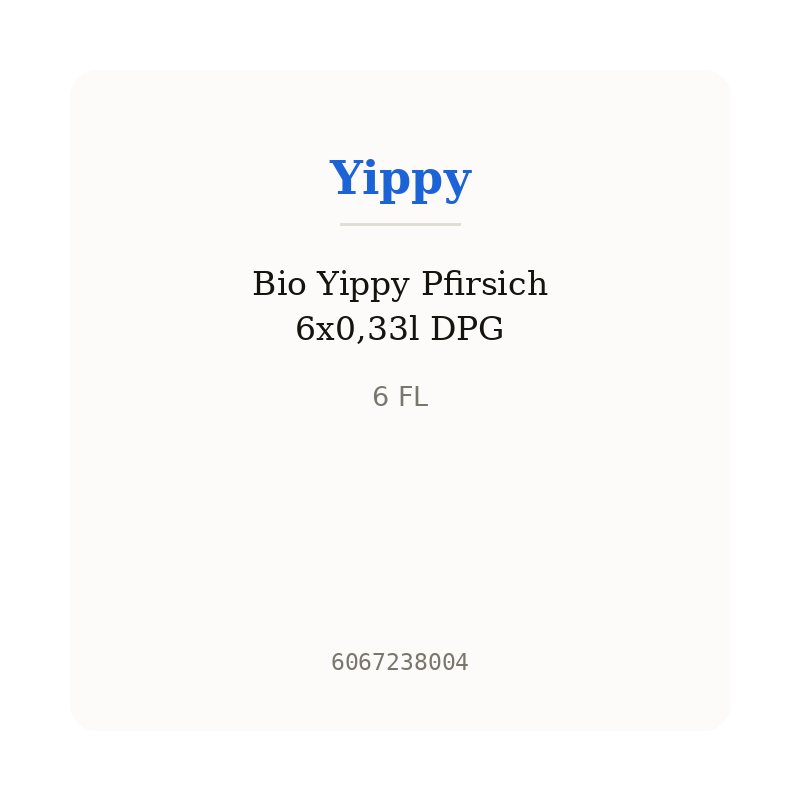 Bio Yippy Pfirsich 6x0,33l DPG