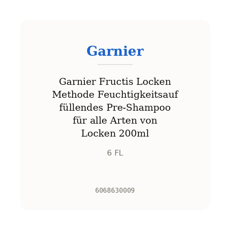 Garnier Fructis Locken Methode Feuchtigkeitsauffüllendes Pre-Shampoo für alle Arten von Locken 200ml