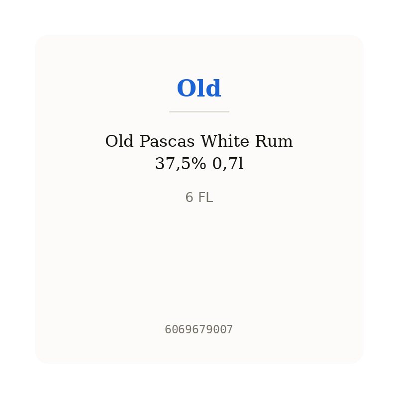 Old Pascas White Rum 37,5% 0,7l