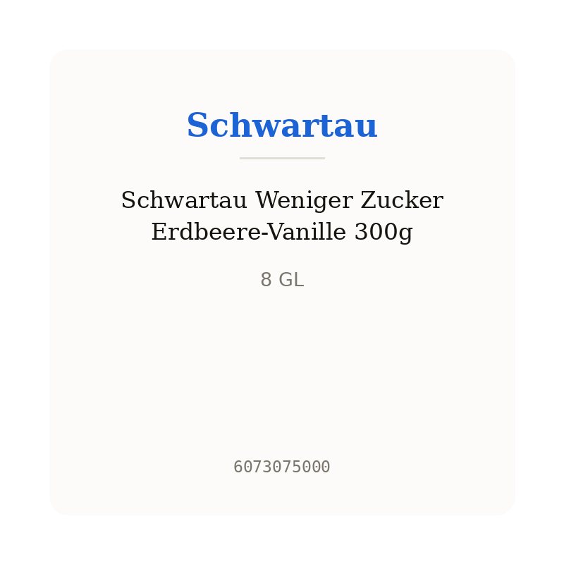 Schwartau Weniger Zucker Erdbeere-Vanille 300g