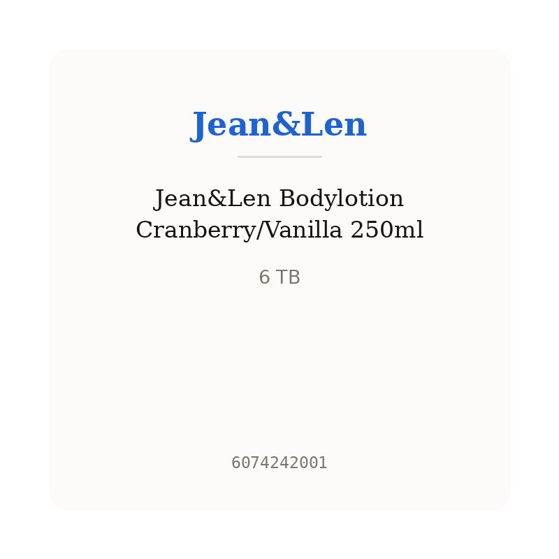 Jean&Len Bodylotion Cranberry/Vanilla 250ml