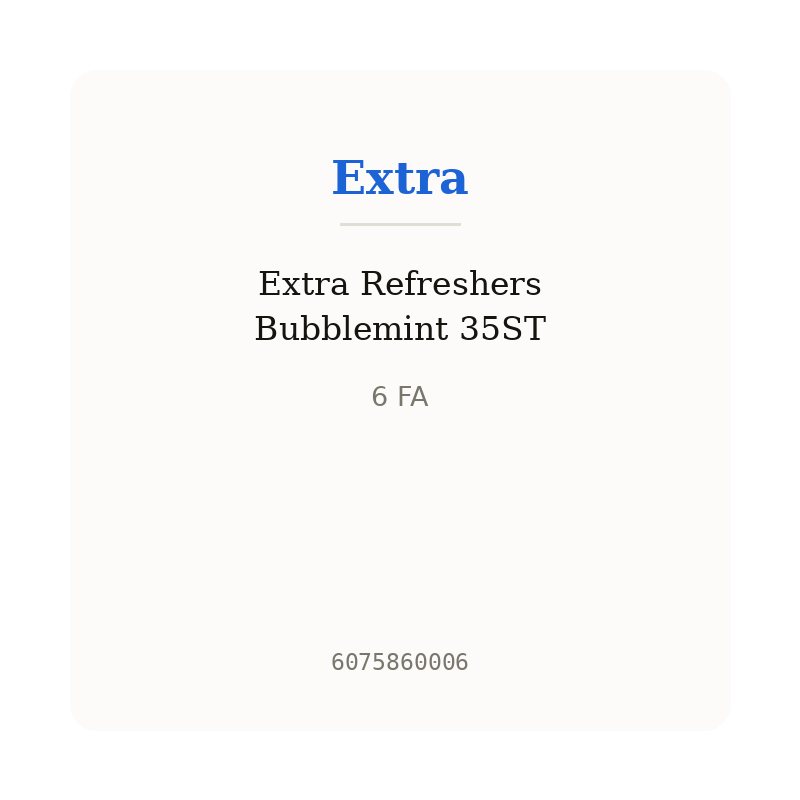 Extra Refreshers Bubblemint 35ST