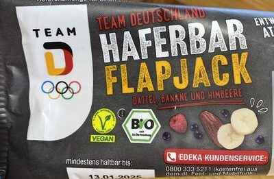 Bio TEAM D Haferbar Flapjack Dattel, Banane und Himbeere 60g
