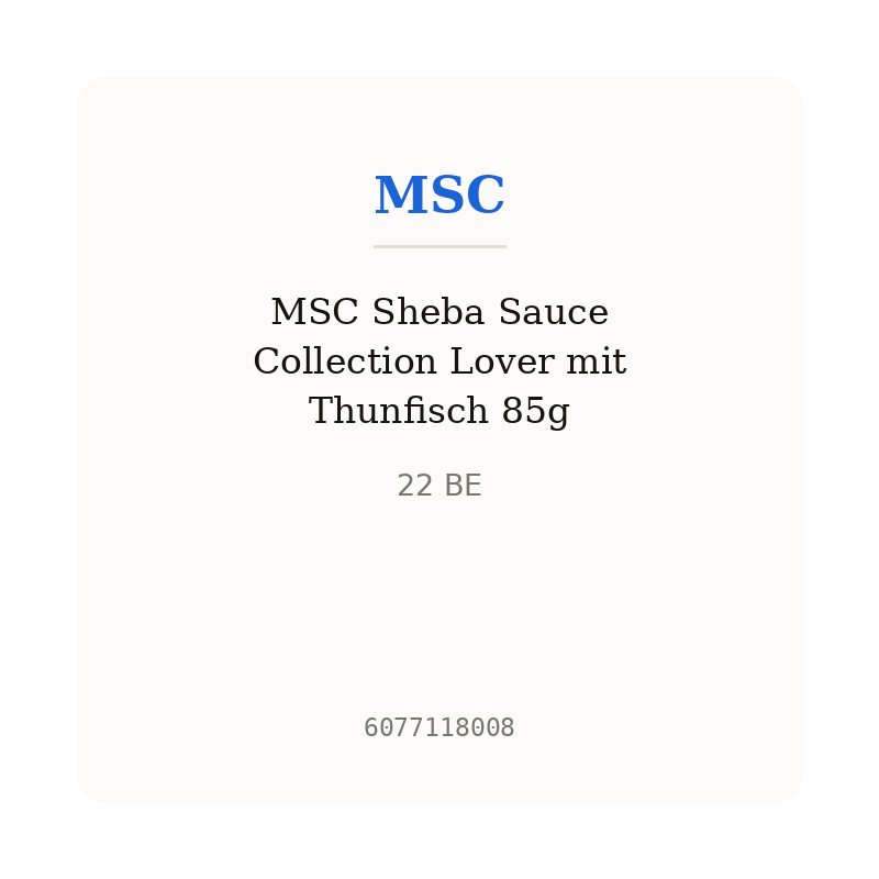 MSC Sheba Sauce Collection Lover mit Thunfisch 85g