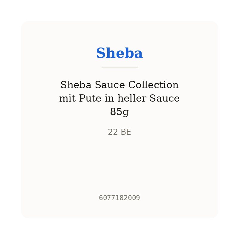 Sheba Sauce Collection mit Pute in heller Sauce 85g