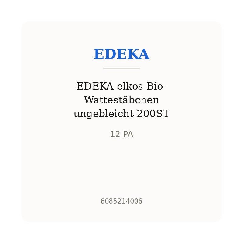 EDEKA elkos Bio-Wattestäbchen ungebleicht 200ST
