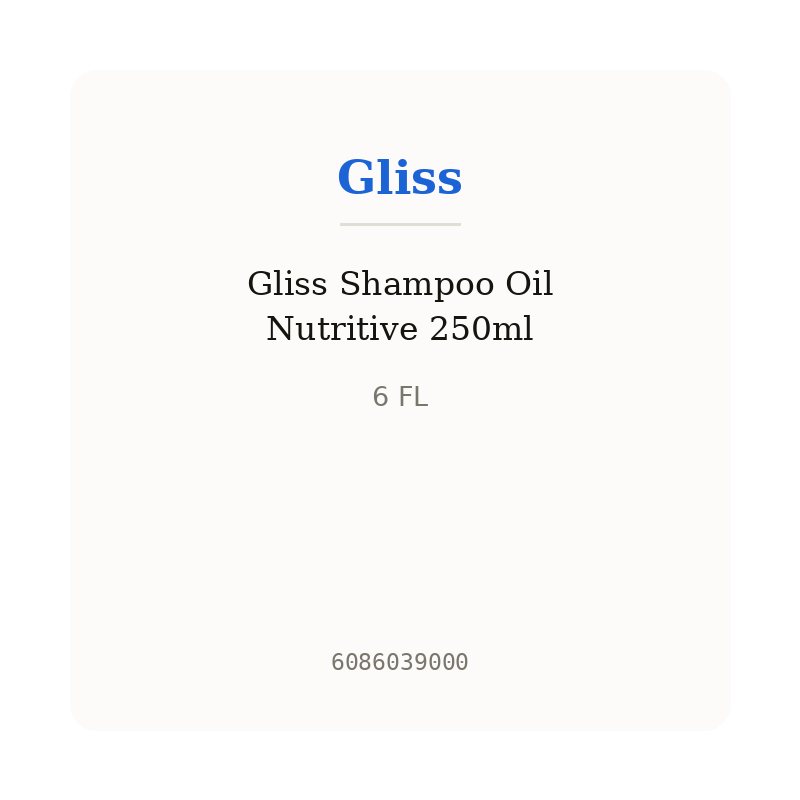 Gliss Shampoo Oil Nutritive 250ml