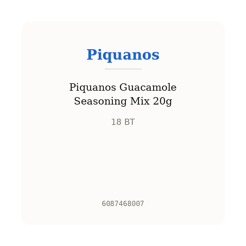Piquanos Guacamole Seasoning Mix 20g