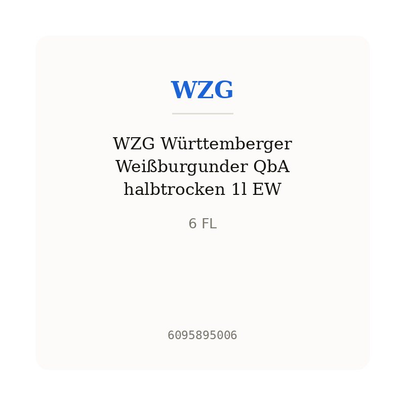 WZG Württemberger Weißburgunder QbA halbtrocken 1l EW