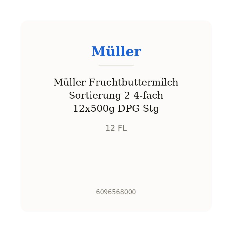 Müller Fruchtbuttermilch Sortierung 2 4-fach 12x500g DPG Stg