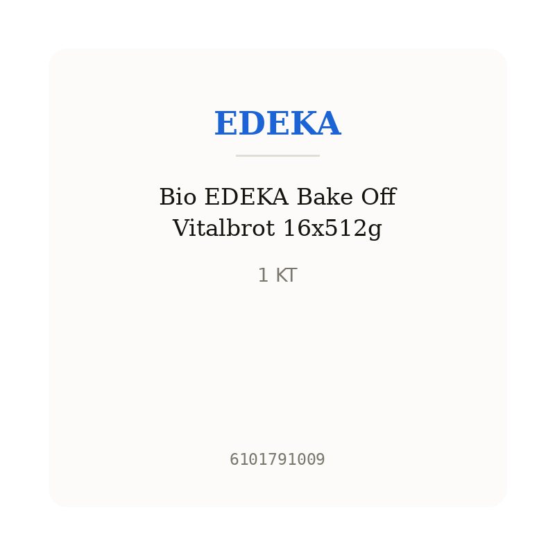 Bio EDEKA Bake Off Vitalbrot 16x512g