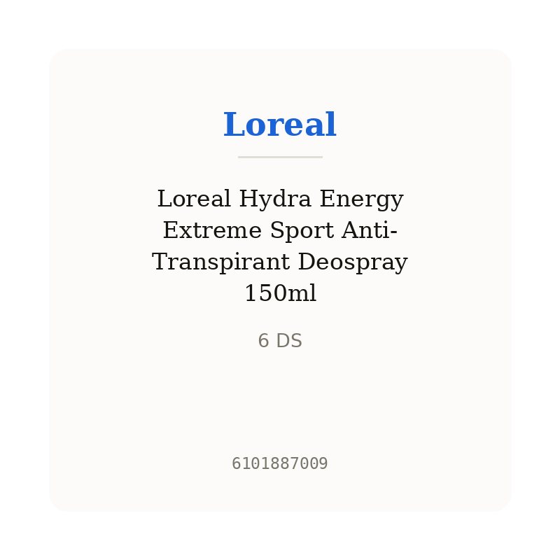 Loreal Hydra Energy Extreme Sport Anti-Transpirant Deospray 150ml