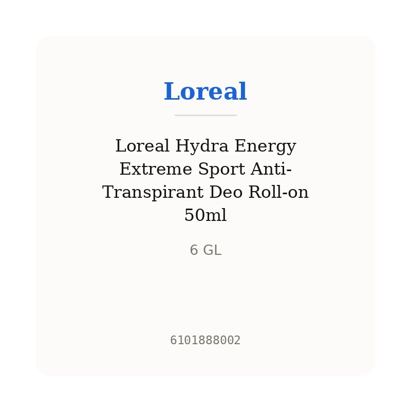 Loreal Hydra Energy Extreme Sport Anti-Transpirant Deo Roll-on 50ml