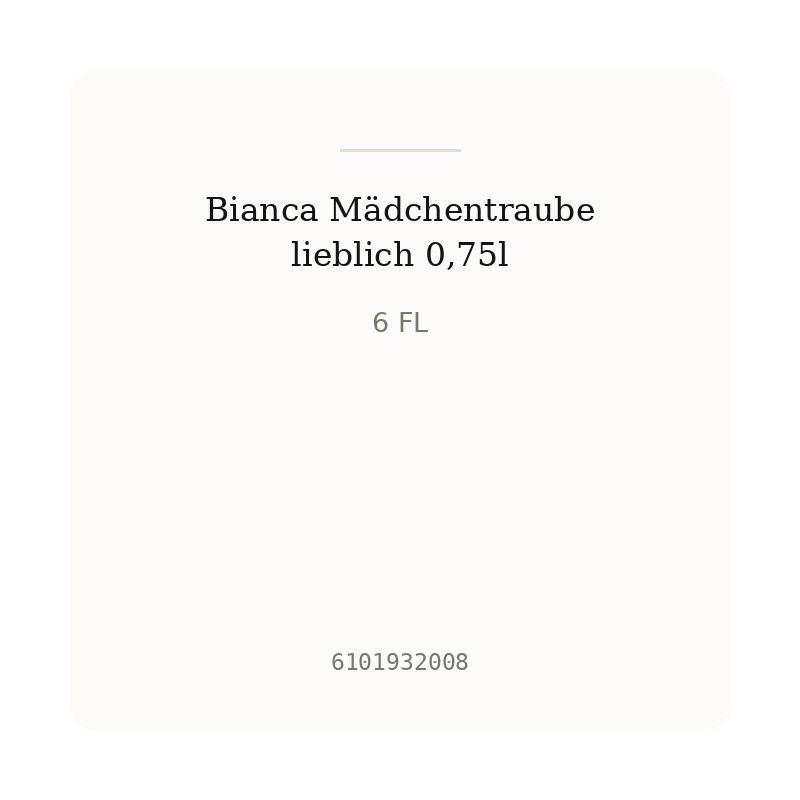 Bianca Mädchentraube lieblich 0,75l