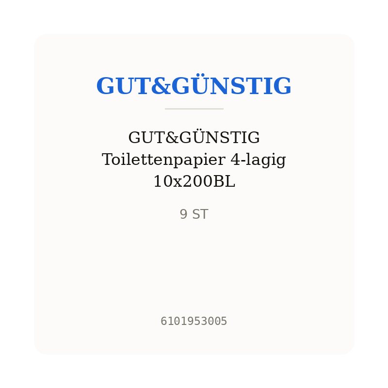 GUT&GÜNSTIG Toilettenpapier 4-lagig 10x200BL