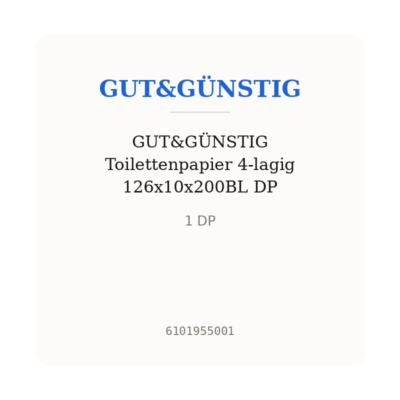 GUT&GÜNSTIG Toilettenpapier 4-lagig 126x10x200BL DP