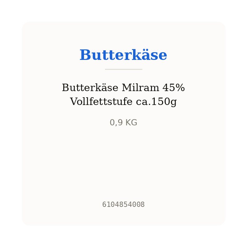 Butterkäse Milram 45% Vollfettstufe ca.150g