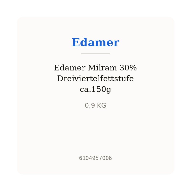 Edamer Milram 30% Dreiviertelfettstufe ca.150g