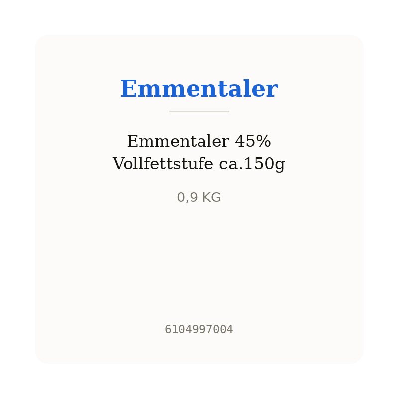 Emmentaler 45% Vollfettstufe ca.150g