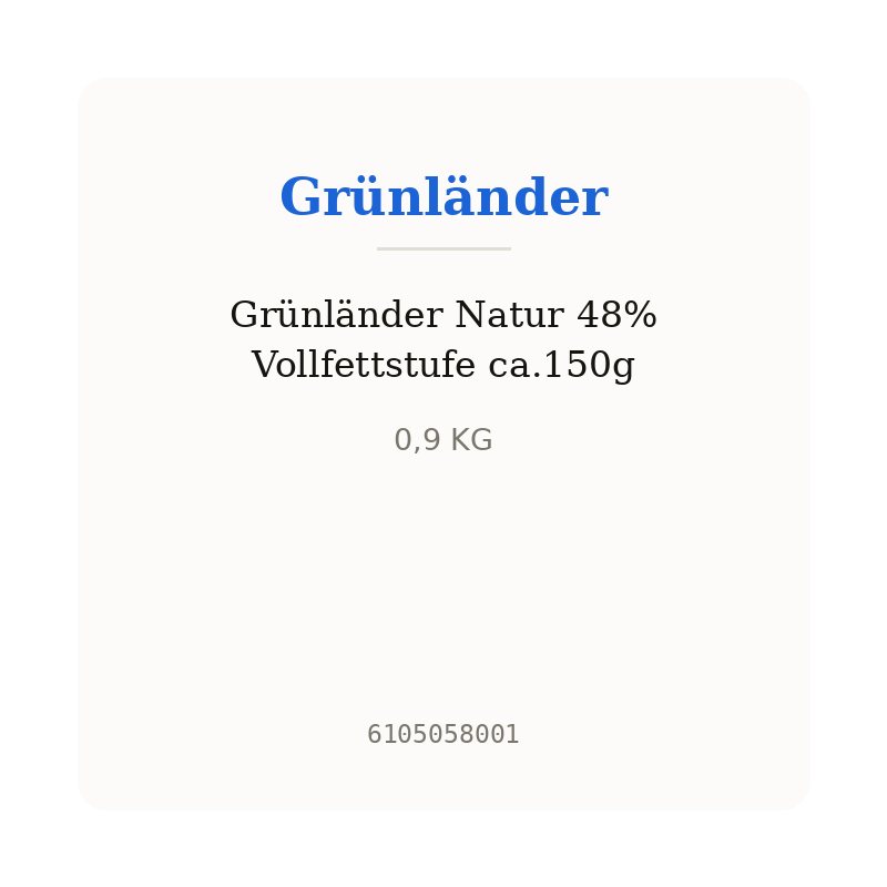 Grünländer Natur 48% Vollfettstufe ca.150g
