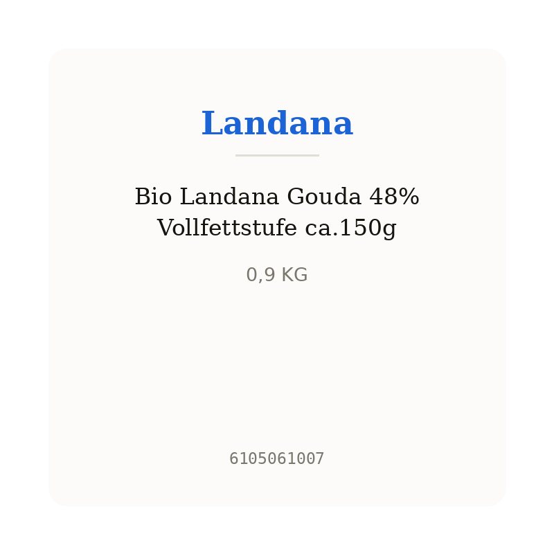 Bio Landana Gouda 48% Vollfettstufe ca.150g