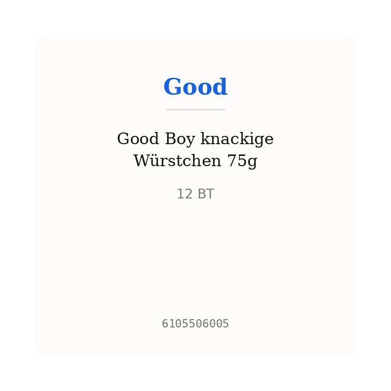 Good Boy knackige Würstchen 75g