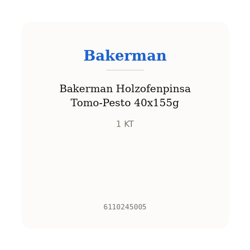 Bakerman Holzofenpinsa Tomo-Pesto 40x155g
