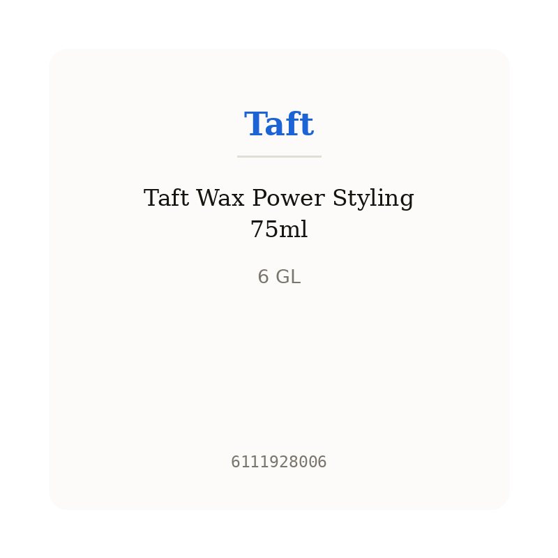 Taft Wax Power Styling 75ml
