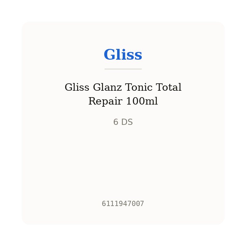 Gliss Glanz Tonic Total Repair 100ml