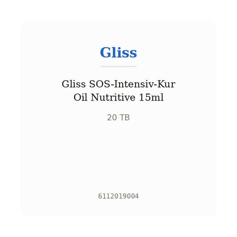 Gliss SOS-Intensiv-Kur Oil Nutritive 15ml