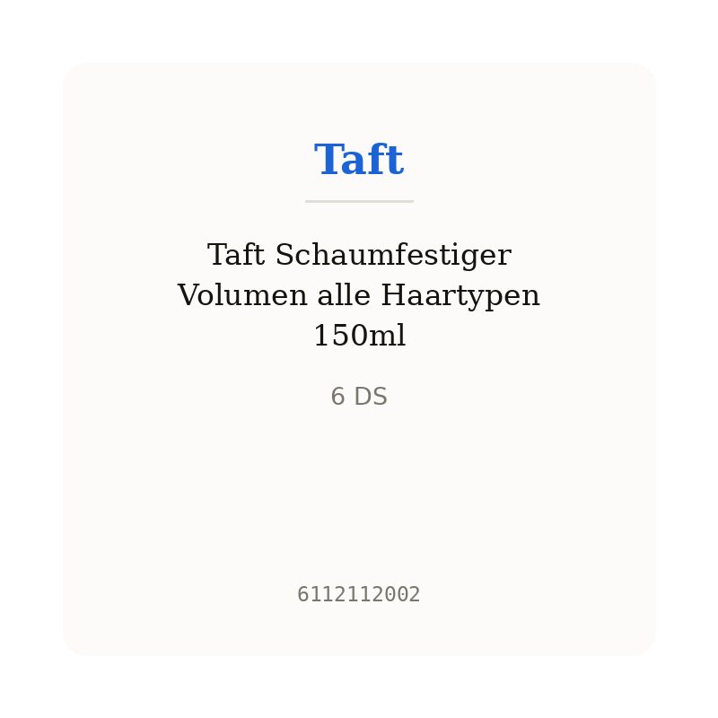 Taft Schaumfestiger Volumen alle Haartypen 150ml