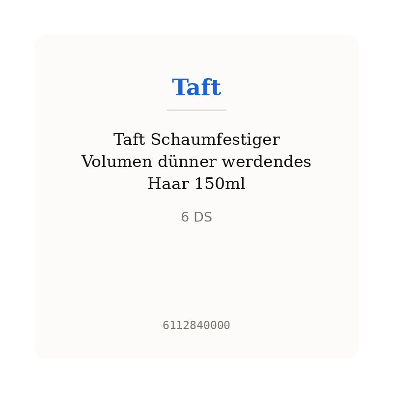 Taft Schaumfestiger Volumen dünner werdendes Haar 150ml