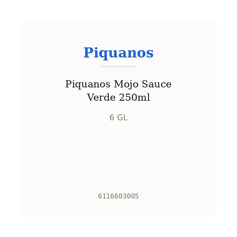 Piquanos Mojo Sauce Verde 250ml