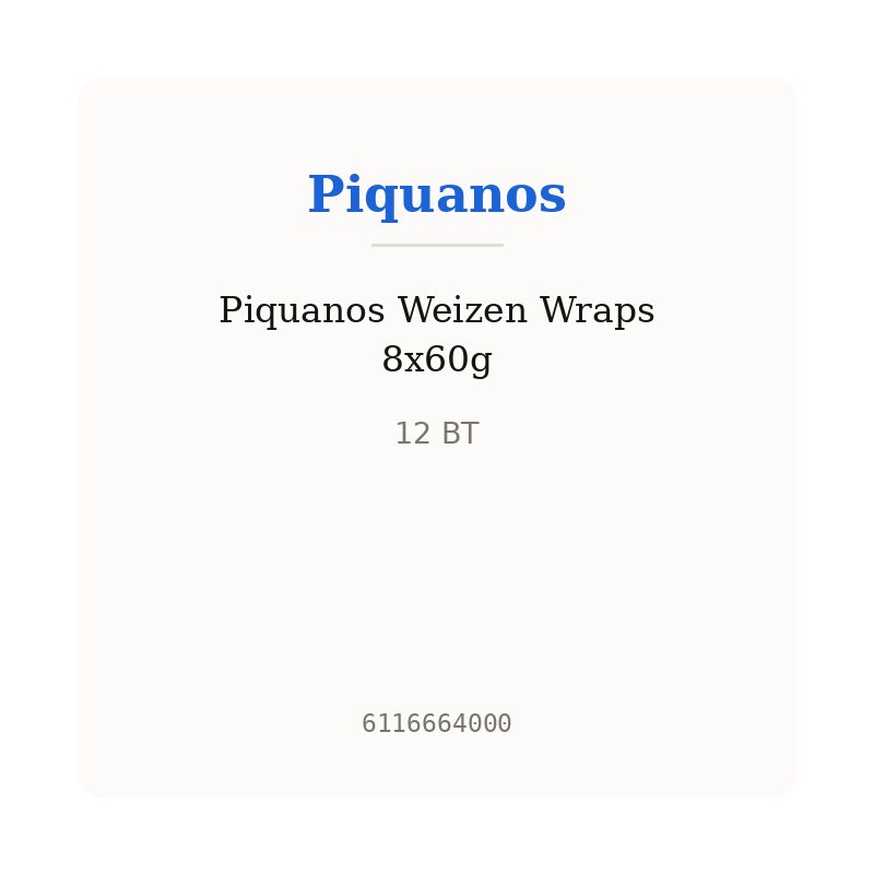 Piquanos Weizen Wraps 8x60g