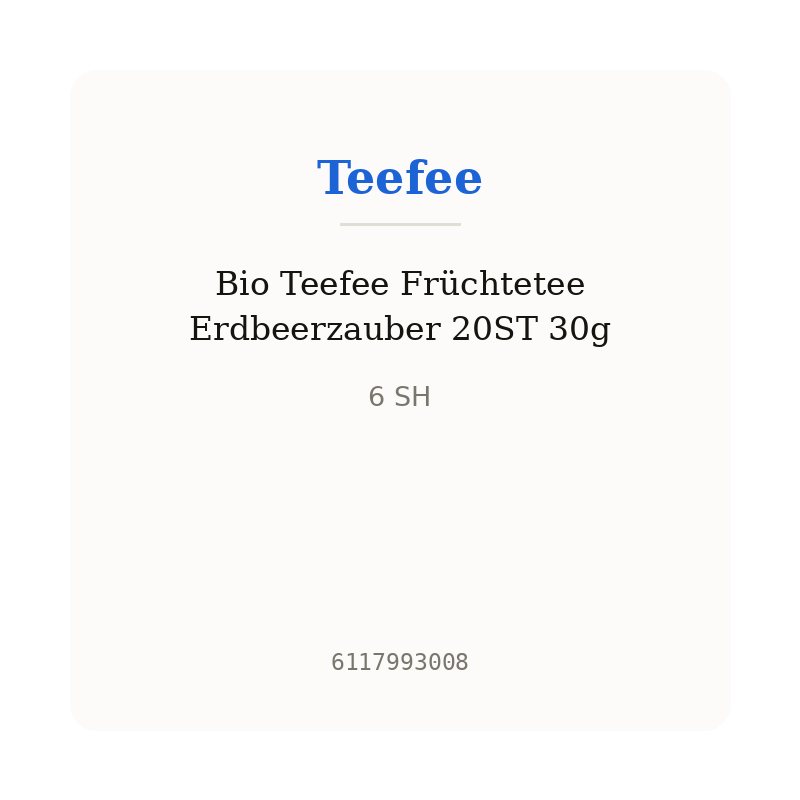 Bio Teefee Früchtetee Erdbeerzauber 20ST 30g