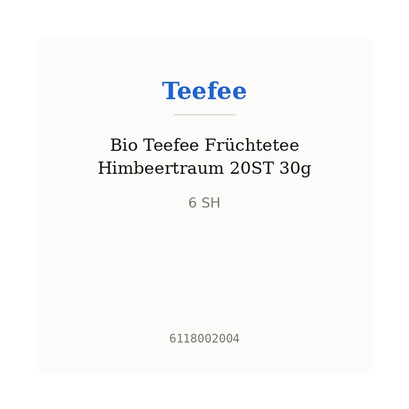 Bio Teefee Früchtetee Himbeertraum 20ST 30g